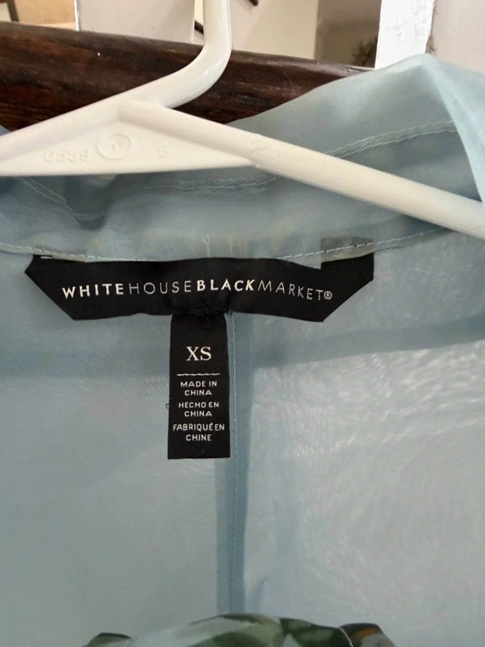 White House Black Market Light Blue Sheer cover up. - Picture 2 of 5